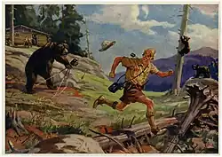 1942, A Photo Finish by John Henry Hintermeister. Example of work using the same "Hy Hintermeister" that his son used. The copyright registration made it clear that this was John Henry Hintermeister.[7]