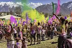 A celebration of Holi Festival in the United States