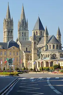 Abbaye aux Hommes, Caen (tall west towers added in the 13th century)