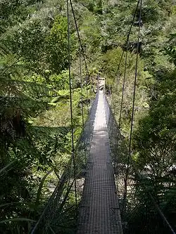 Swing bridge over Falls River
