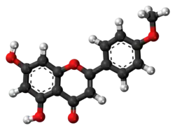 Ball-and-stick model of acacetin