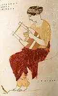 Kithara player 445–435 BC from vase, painting by the Achilles Painter