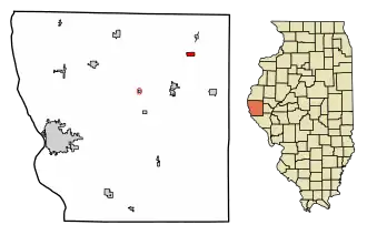 Location in Adams County and the state of Illinois.