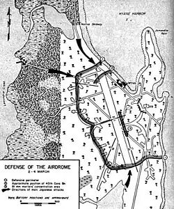 Map showing an expanded perimeter that now includes the airstrip.
