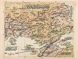 1907 Ottoman Turkish map of the vilayet