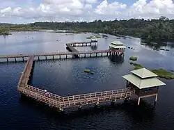 The three gazebos on stilts