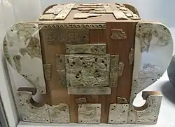 Ivory box with ornaments.