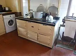 The Aga cooker was manufactured by a company owned by a previous owner of the villa, Offley Lander [clarification needed]