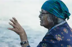 Agnes Vanderburg in Arlee, Montana in 1979