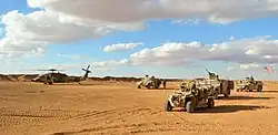 A UH-60 of the RJAF joins up with 5th SFG (A) operators in a landing zone at Al-Tanf, November 2017