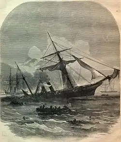 Sinking of the CSS Alabama, engraving, Harper's Weekly Magazine, 23 July 1864