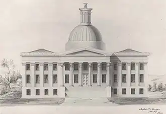 (First) Alabama State Capitol, Montgomery, Alabama (1846–47, burned 1849).