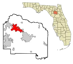 Location within Alachua County and Florida