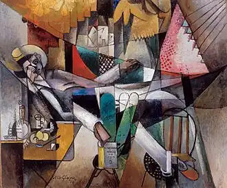 Albert Gleizes, 1913, L'Homme au Hamac (Man in a Hammock), oil on canvas, 130 x 155.5 cm, Albright-Knox Art Gallery, Buffalo, New York