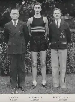 Alfred Starbird as the star Cross Country runner for West Point in 1933. He broke most of the school records.