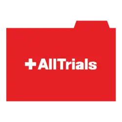 an office folder showing the AllTrials wordmark