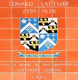 Coat of arms of Edward Latymer in All Saints' Church, Edmonton