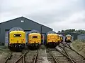 All six preserved Deltics at Barrow Hill in August 2006