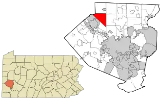 Location in Allegheny County and the state of Pennsylvania.