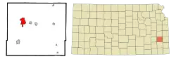 Location within Allen County and Kansas