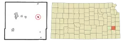 Location within Allen County and Kansas