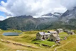 Lake Hopschu and settlement Alp Hopsche