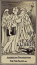 A book plate in honor of both the American Foundation for the Blind and Price's daughter