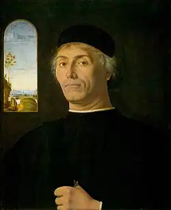 Portrait of a Man, c. 1497 - Oil on wood; H. 48&nbsp;cm, W. 38&nbsp;cm, Museum of Fine Arts, Boston