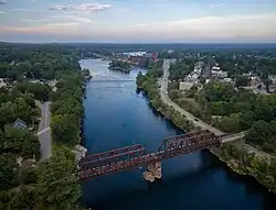 Androscoggin River, with the Free-Black railroad bridge in the foreground