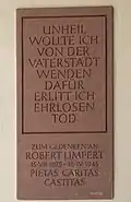 Plaque commemorating Limpert on the Ansbach Rathaus