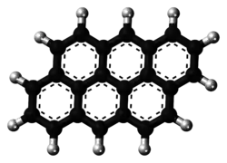 Ball-and-stick model of the anthanthrene molecule