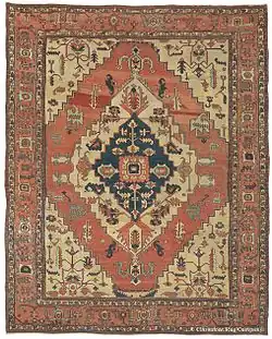 Serapi carpet, Heriz region, Northwest Persia, circa 1875, with predominantly rectilinear design