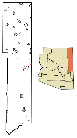 Location of Lupton in Apache County, Arizona.