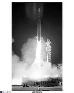 Launch of Lunar Orbiter 3 from an Atlas-Agena rocket on February 5, 1967