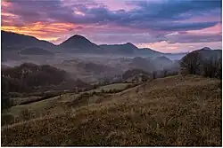 Sunset on the Metaliferi Mountains
