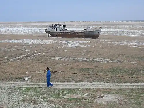 Abandoned ship near Aral, Kazakhstan