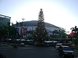 The Araneta Coliseum, along with the Gateway Food Park, taken from the entrance of Eurotel, now Hotel Dreamworld in 2012