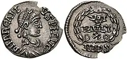 Siliqua of Arcadius after quinquennalia
