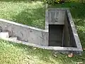 Entrance to bomb shelter in lawn
