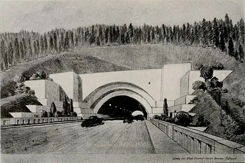 Study of western portal of Yerba Buena Tunnel (1933)