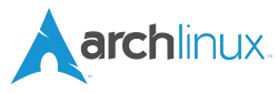 Arch Linux logo, featuring a triangular logo resembling an arch