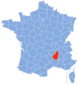 Location of Ardèche in France