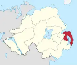 Ards and North Down shown within Northern Ireland
