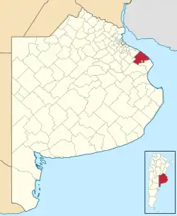 location of Magdalina Partido in Buenos Aires Province