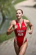 Arina Shulgina at the World Cup triathlon in Tiszaújváros, 2011