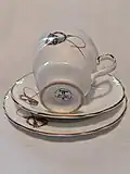 Tara Brooch series cup, saucer and side plate showing logo