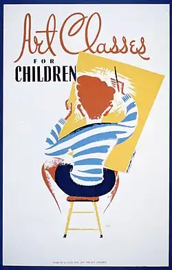 WPA poster advertising art classes for children