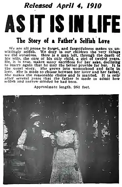 Poster for As It Is in Life showing a man and a girl by a pigeon coop