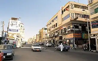 A street parallel to Corniche in Aswan.