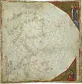 Atlantic map, sheet from the 1321 atlas of "Perrino" Vesconte (Zentralbibliothek Zurich)